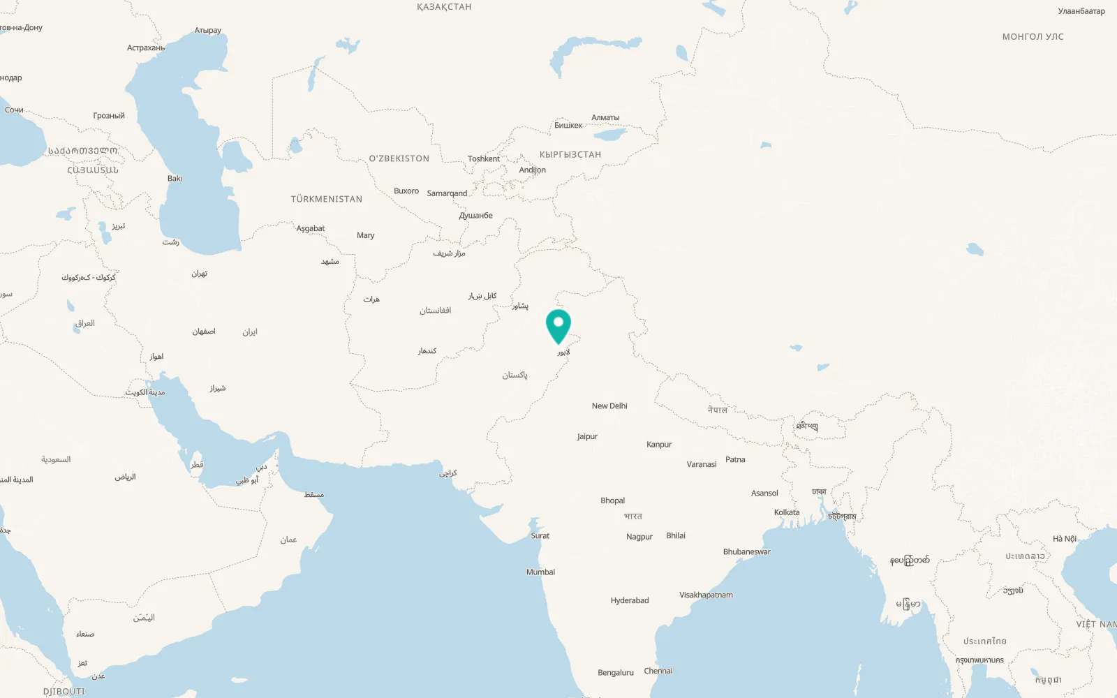 Map of Shekhupura