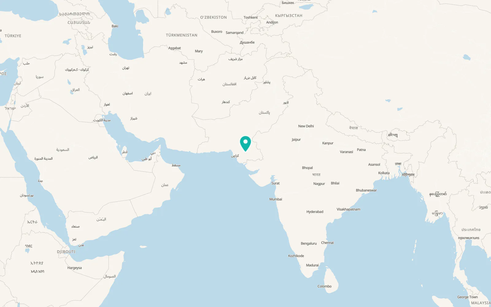 Map of Tando Muhammad Khan