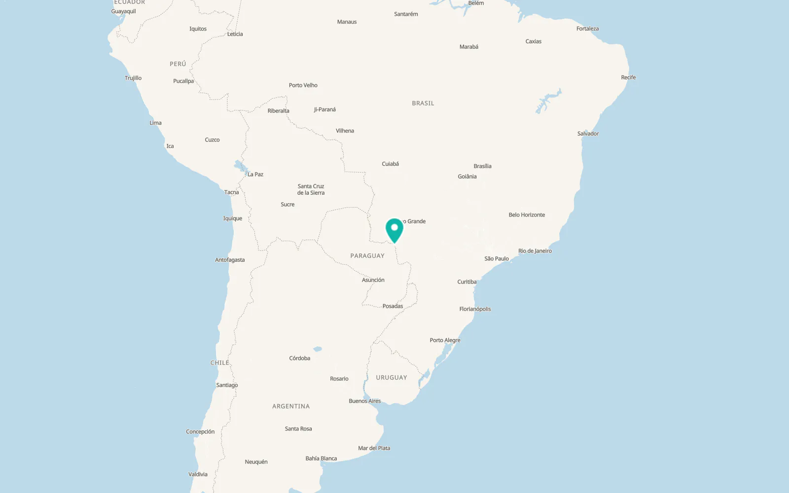 Map of Pedro Juan Caballero