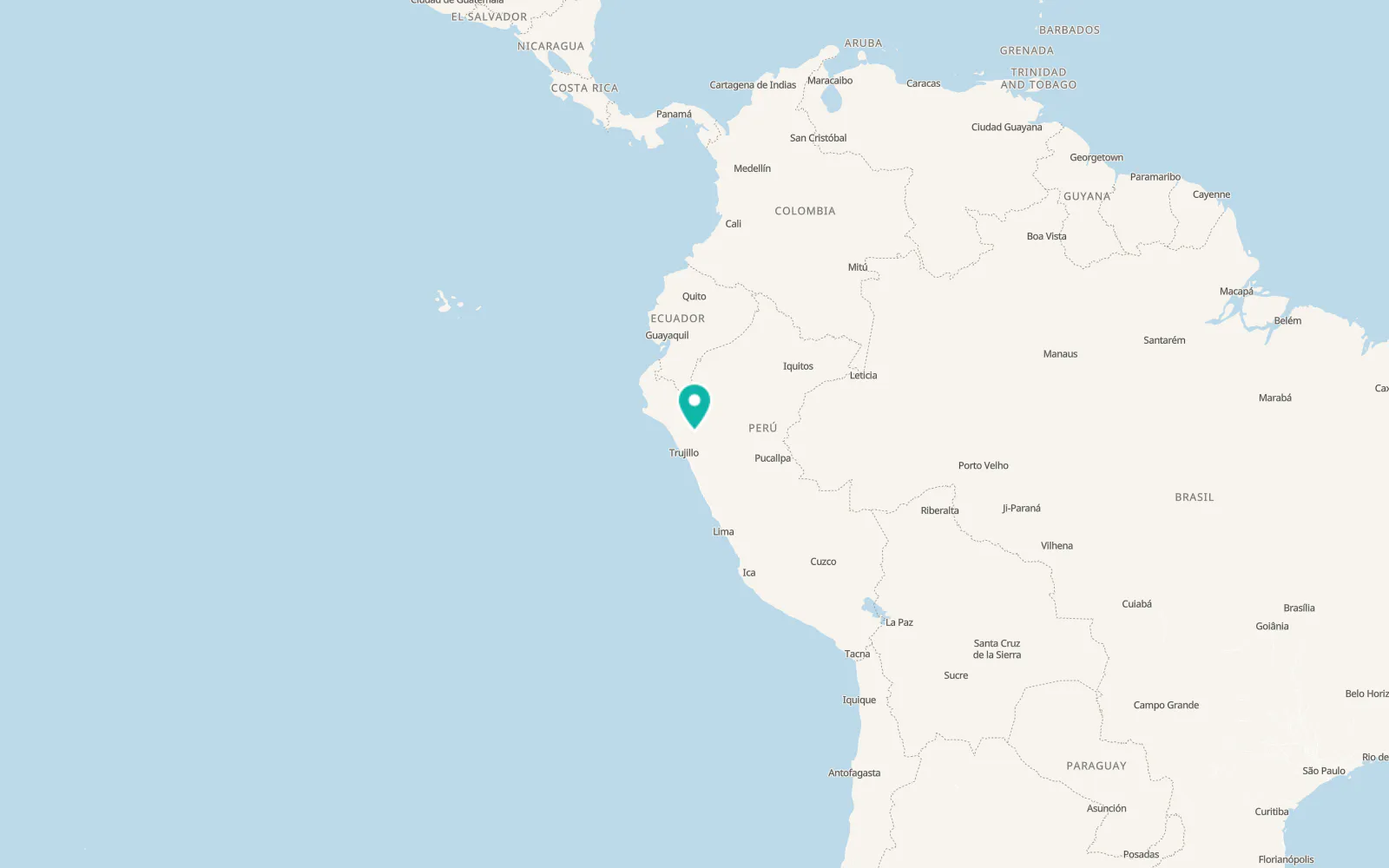 Map of Cajamarca
