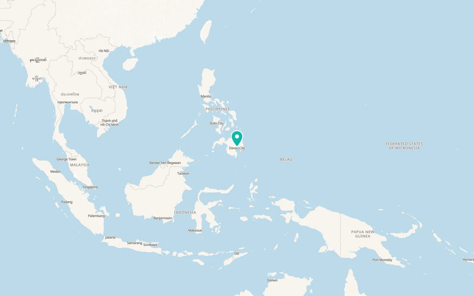 Map of Davao