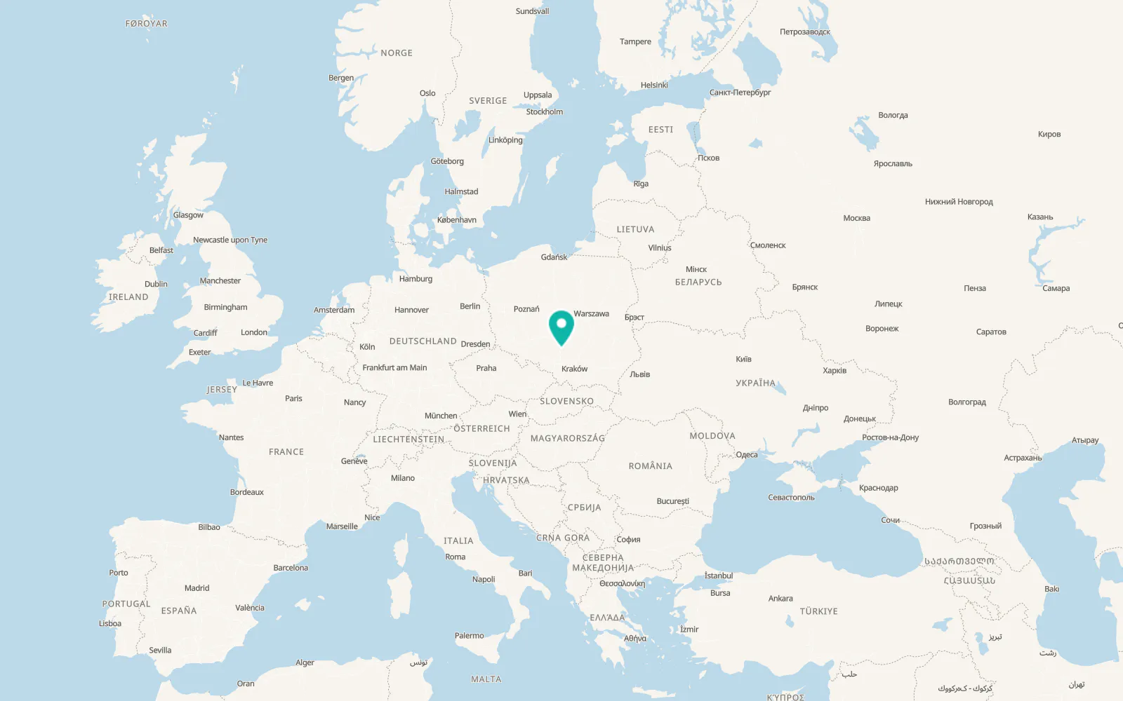 Map of Częstochowa