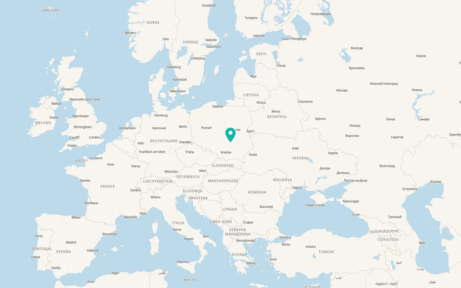 Map of Kielce