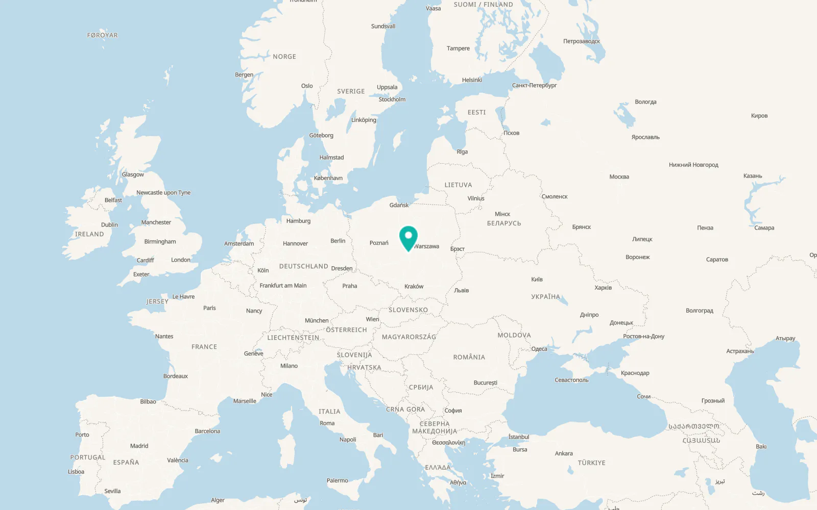 Map of Łódź