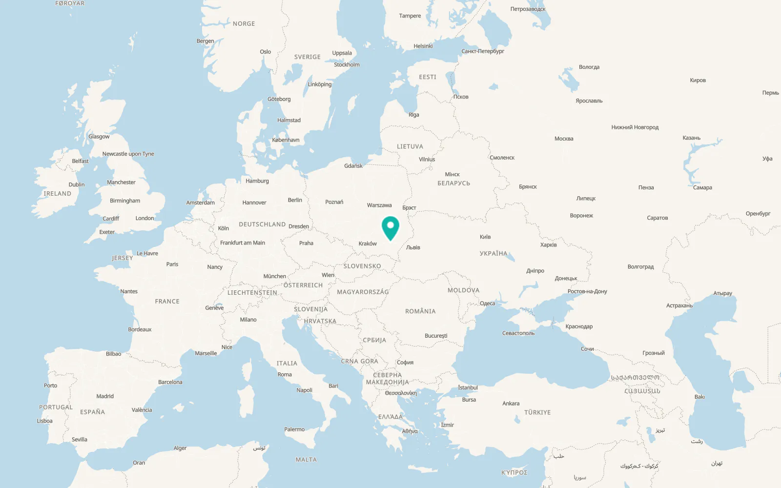 Map of Rzeszów