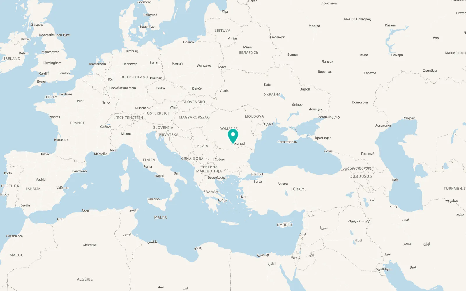 Map of Gălăţeni