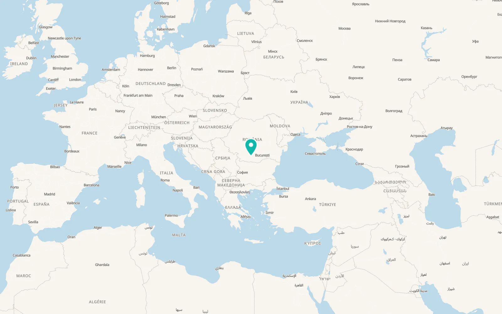 Map of Izvoarele