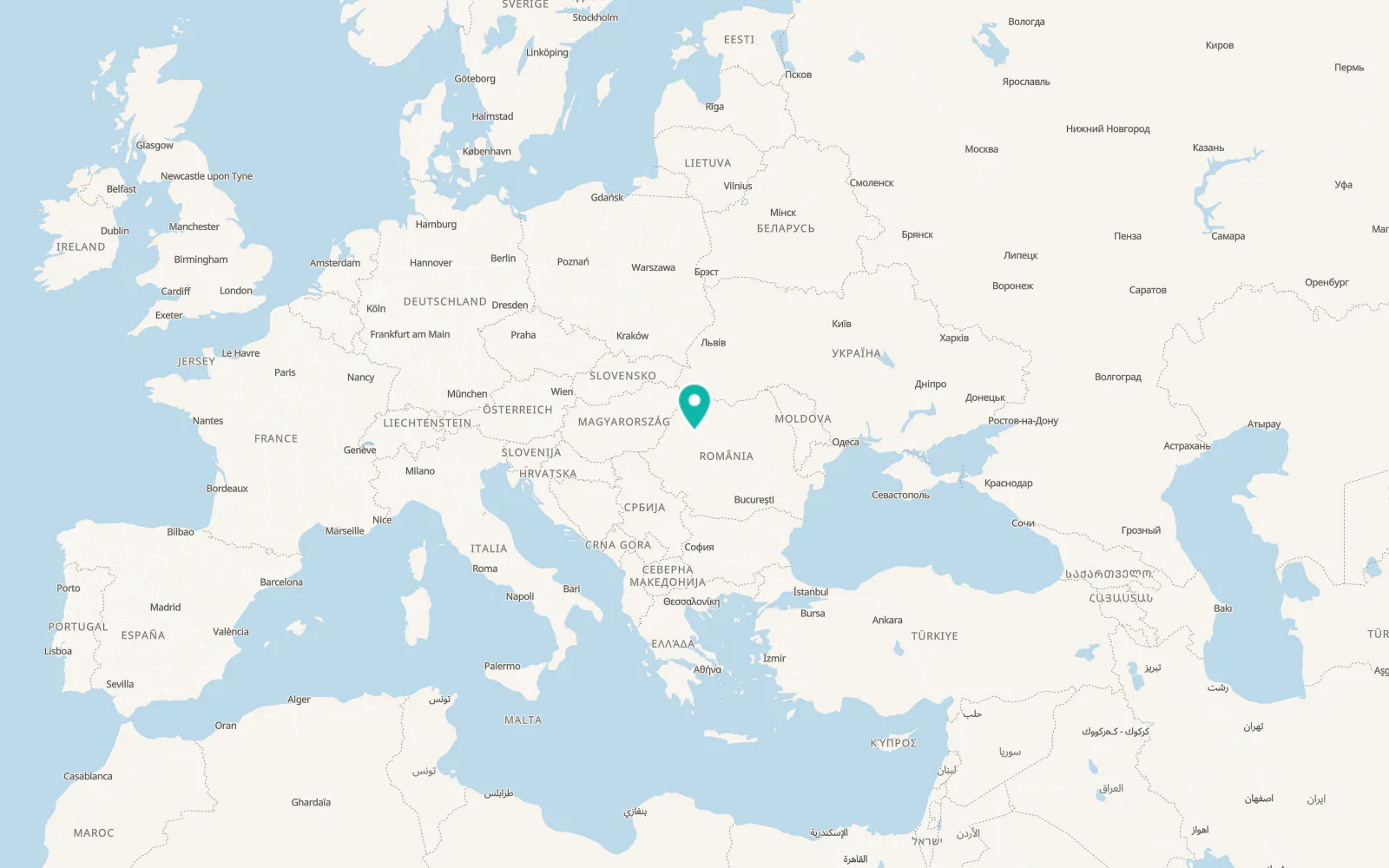 Map of Mânăstireni