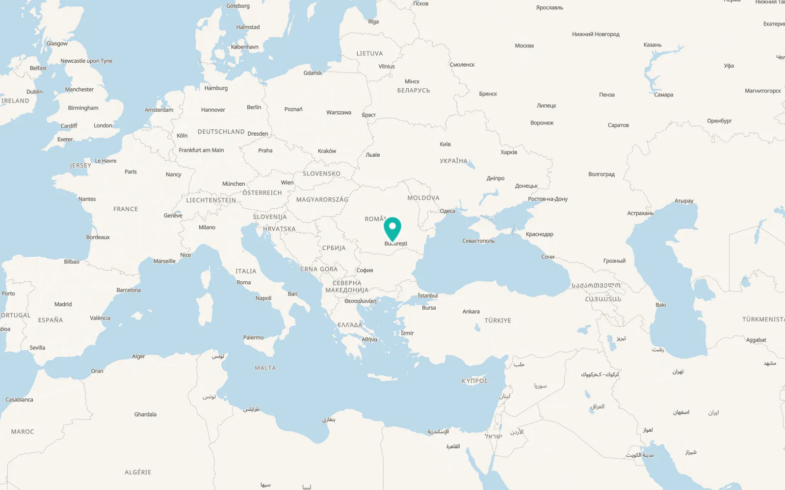 Map of Pădureni