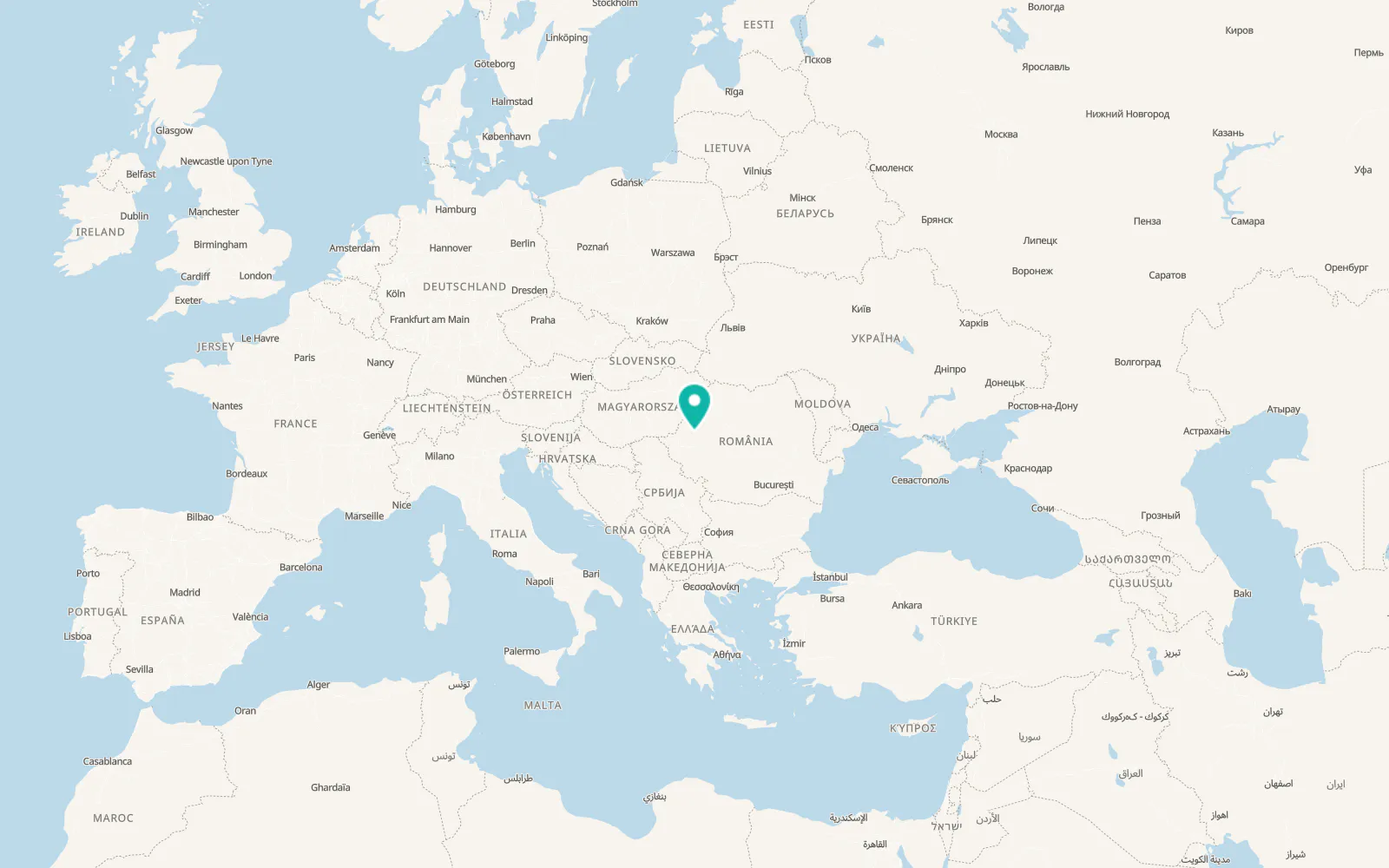 Map of Păiușeni