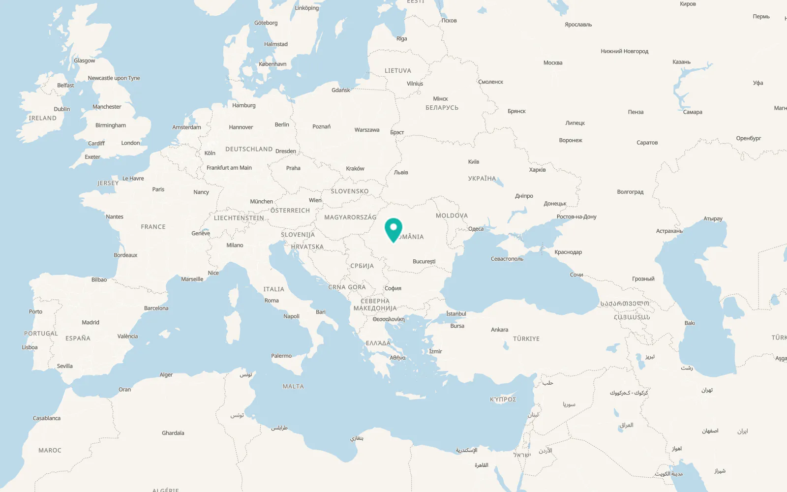 Map of Petroşani