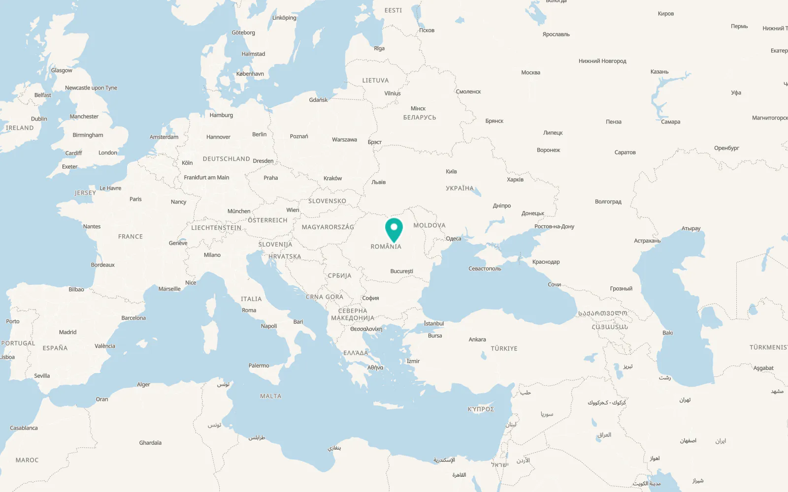 Map of Racoș