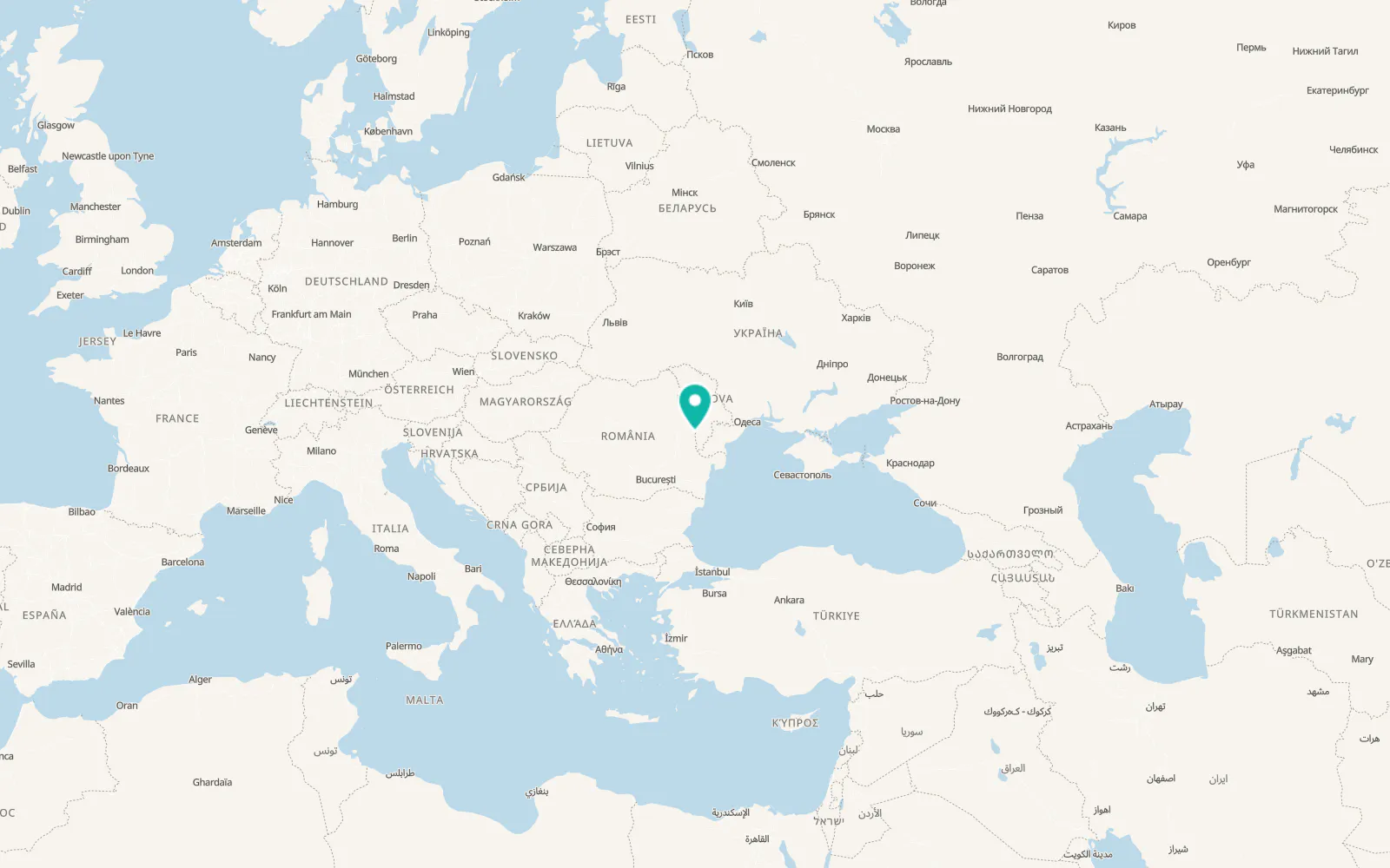 Map of Vădeni