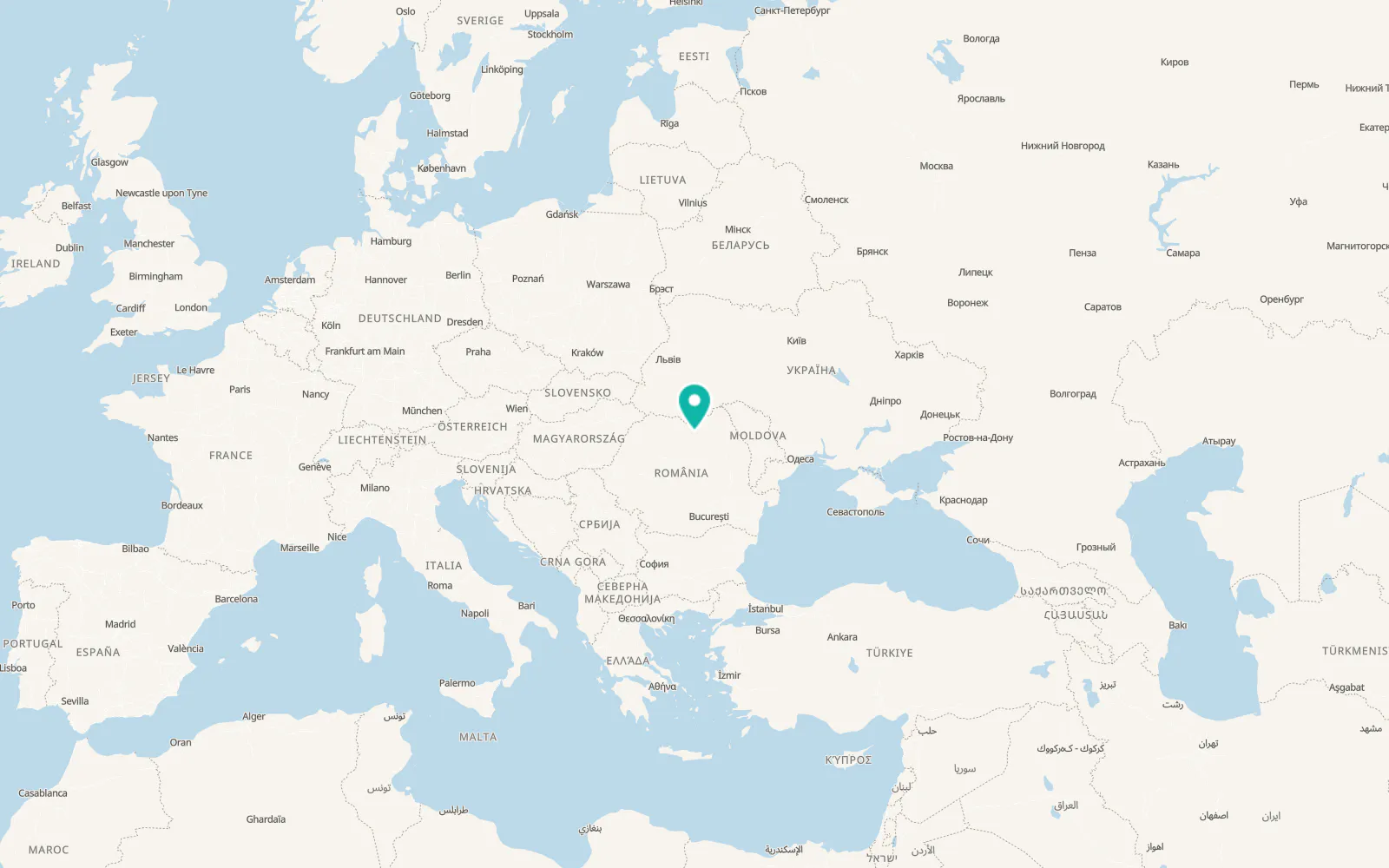 Map of Vatra Dornei