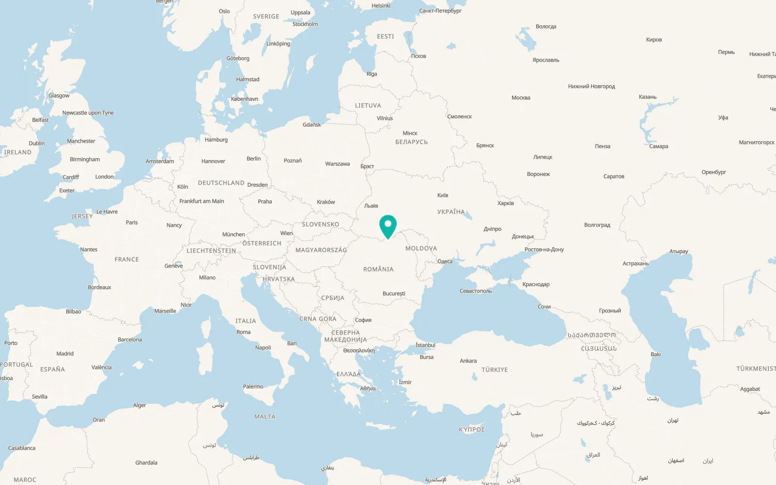 Map of Vatra Moldoviţei