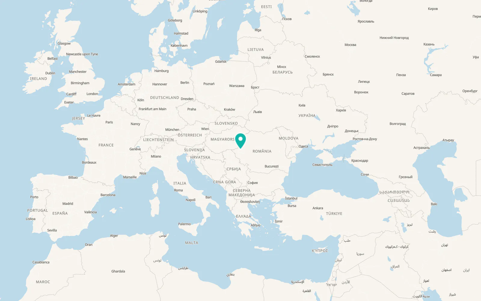 Map of Zăbrani