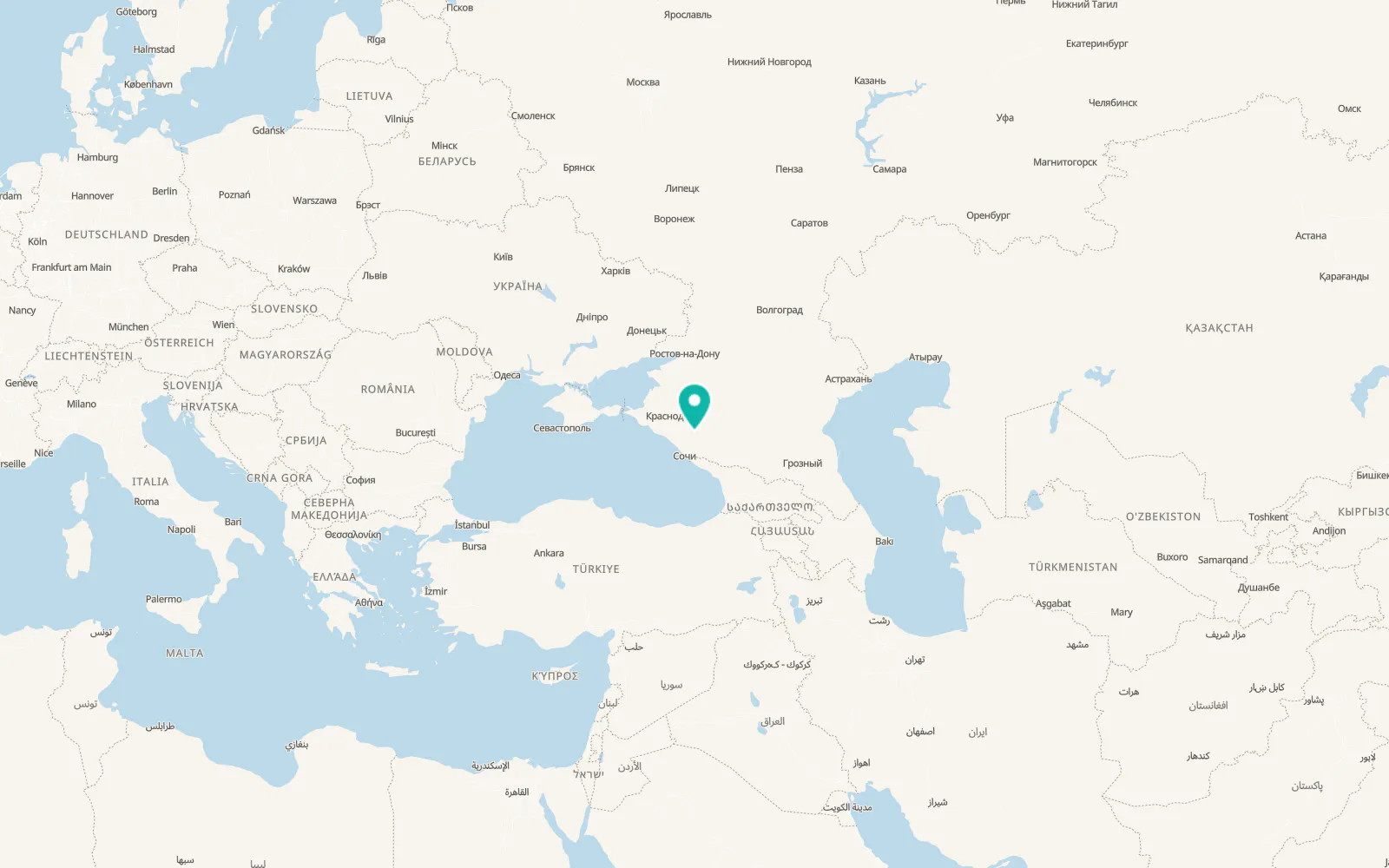 Map of Abadzekhskaya