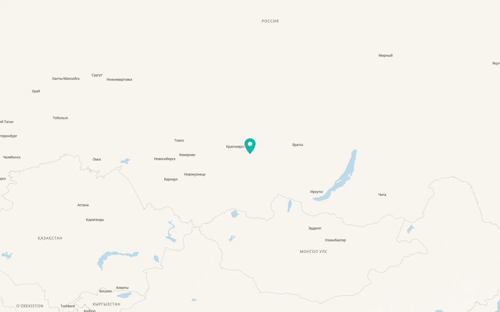 Map of Aginskoye