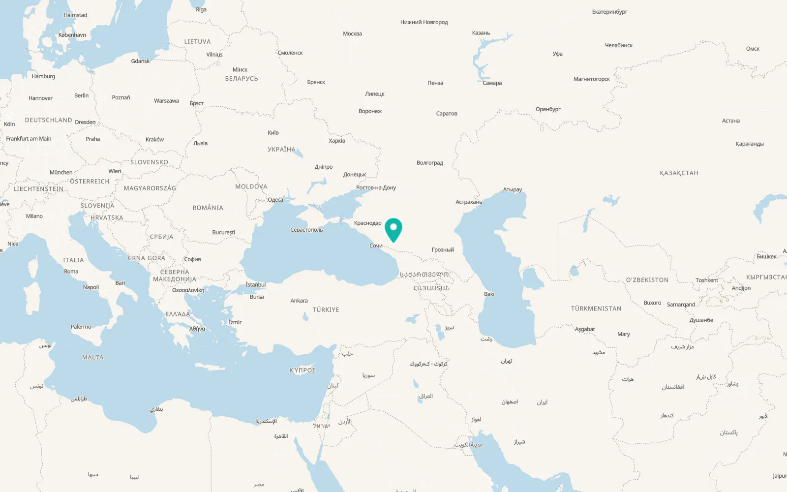 Map of Arkhyz