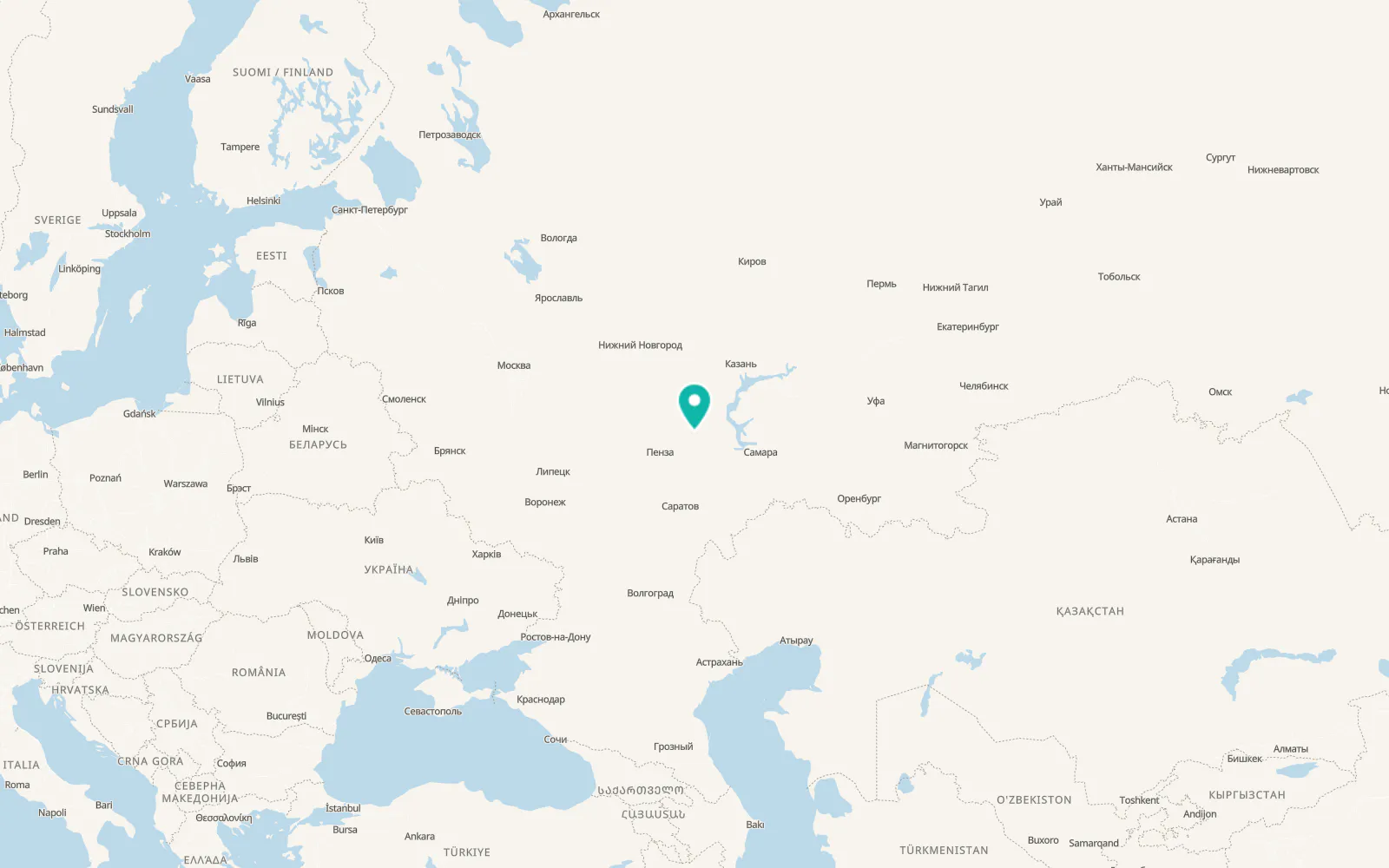 Map of Bazarnyy Syzgan