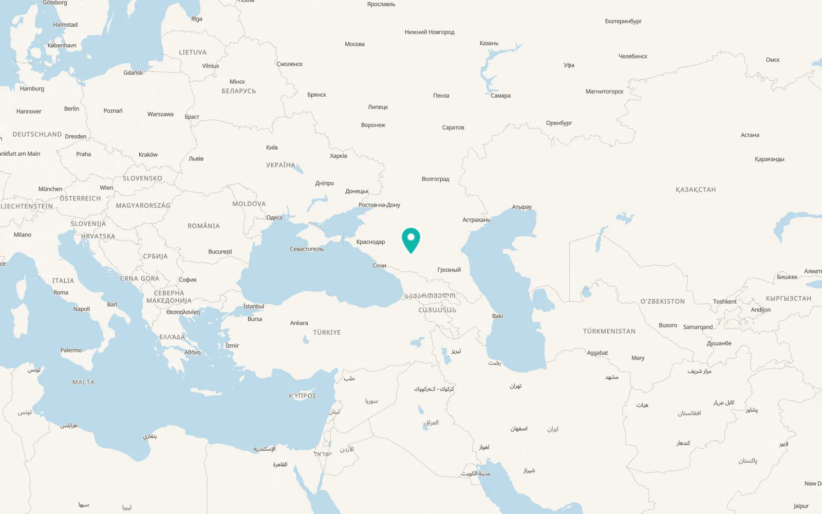 Map of Bekeshevskaya