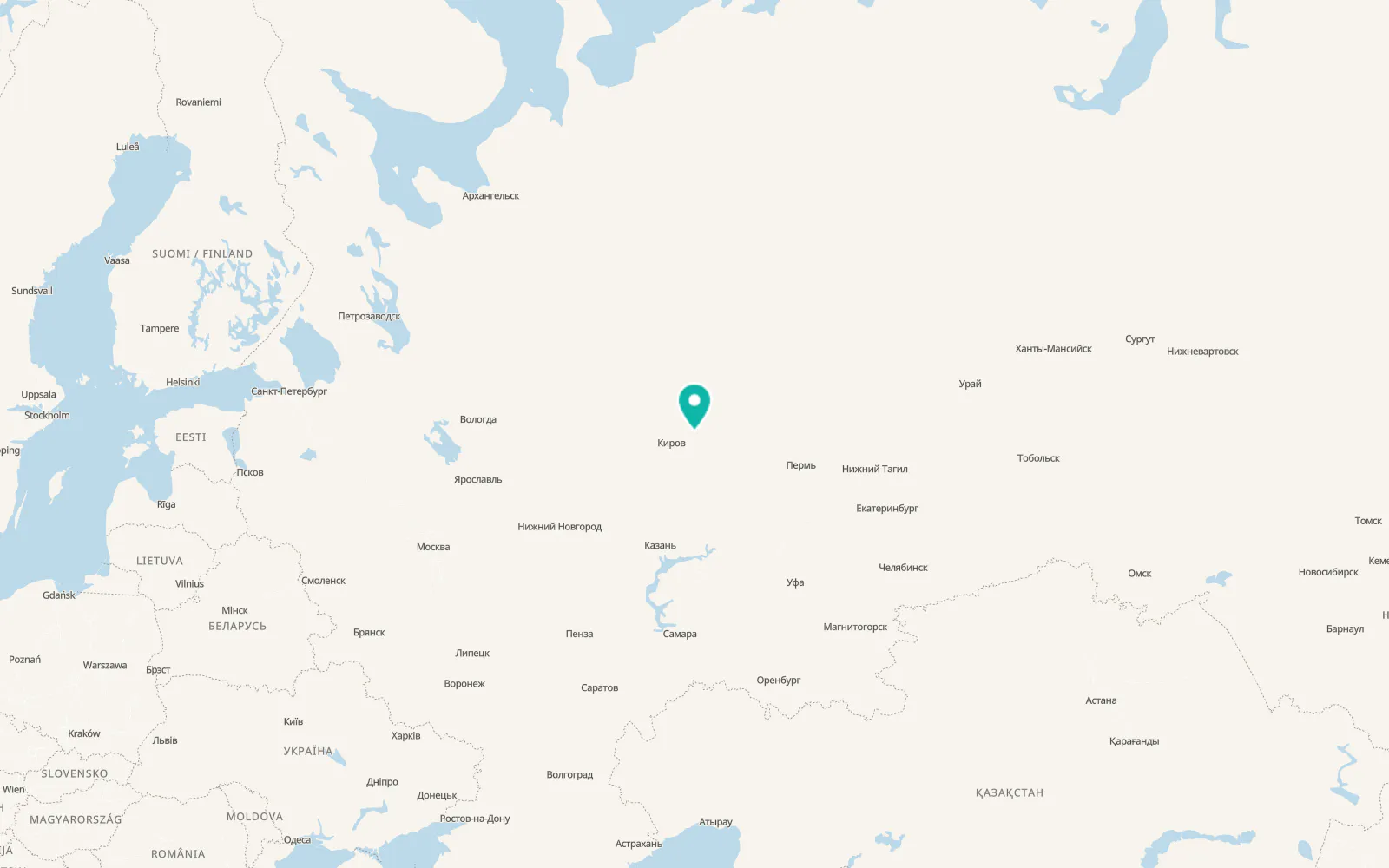 Map of Belaya Kholunitsa