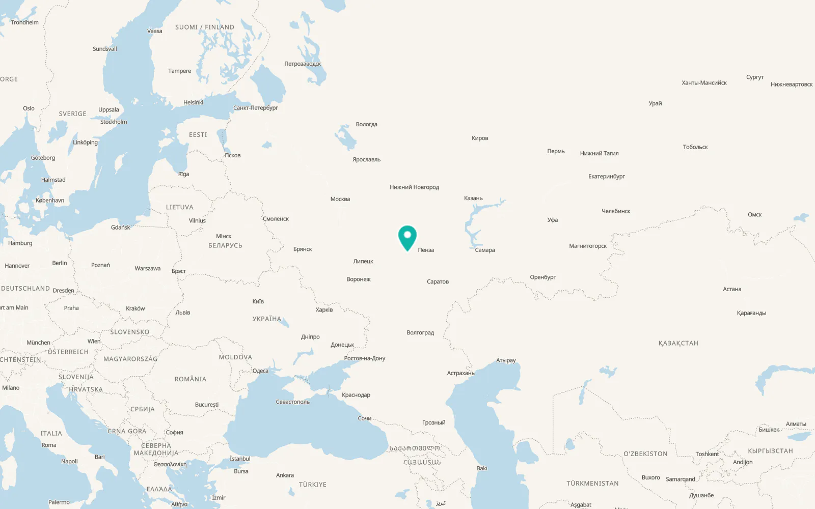 Map of Belinskiy