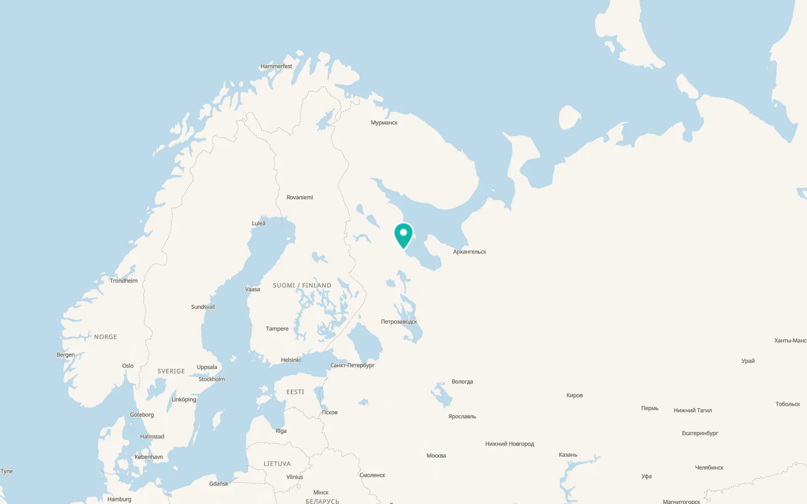 Map of Belomorsk