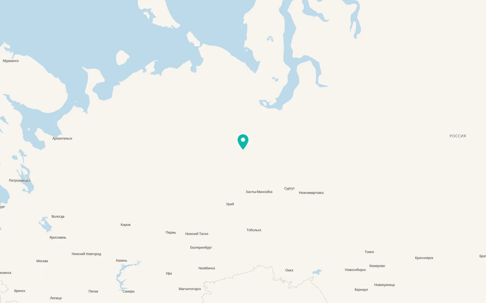 Map of Beloyarskiy