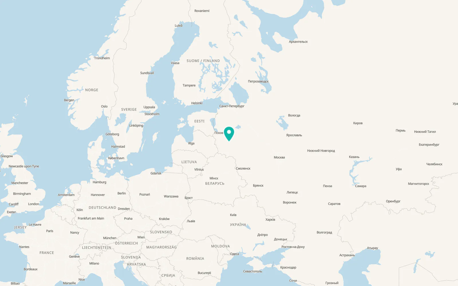 Map of Bezhanitsy