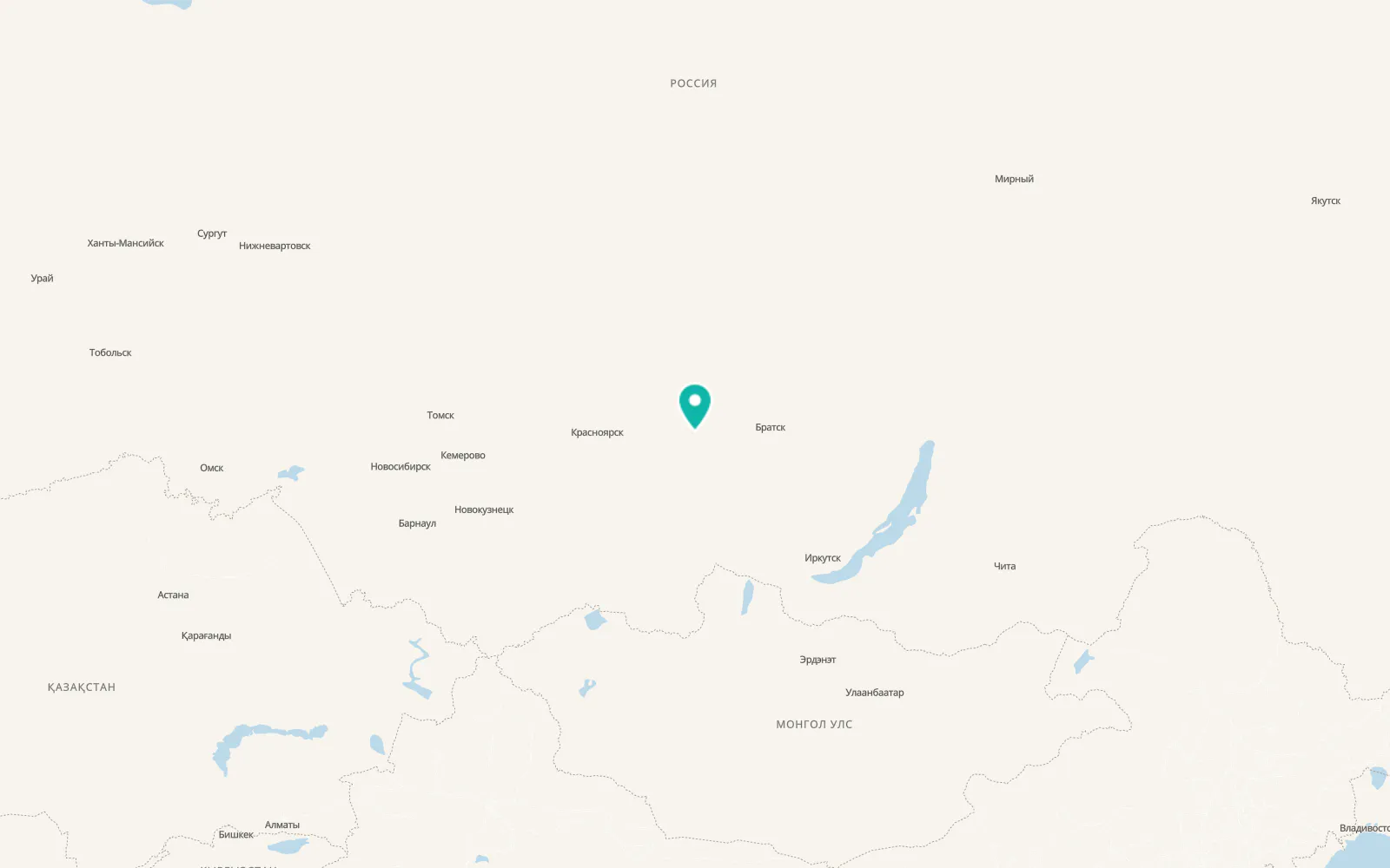 Map of Biryusinsk