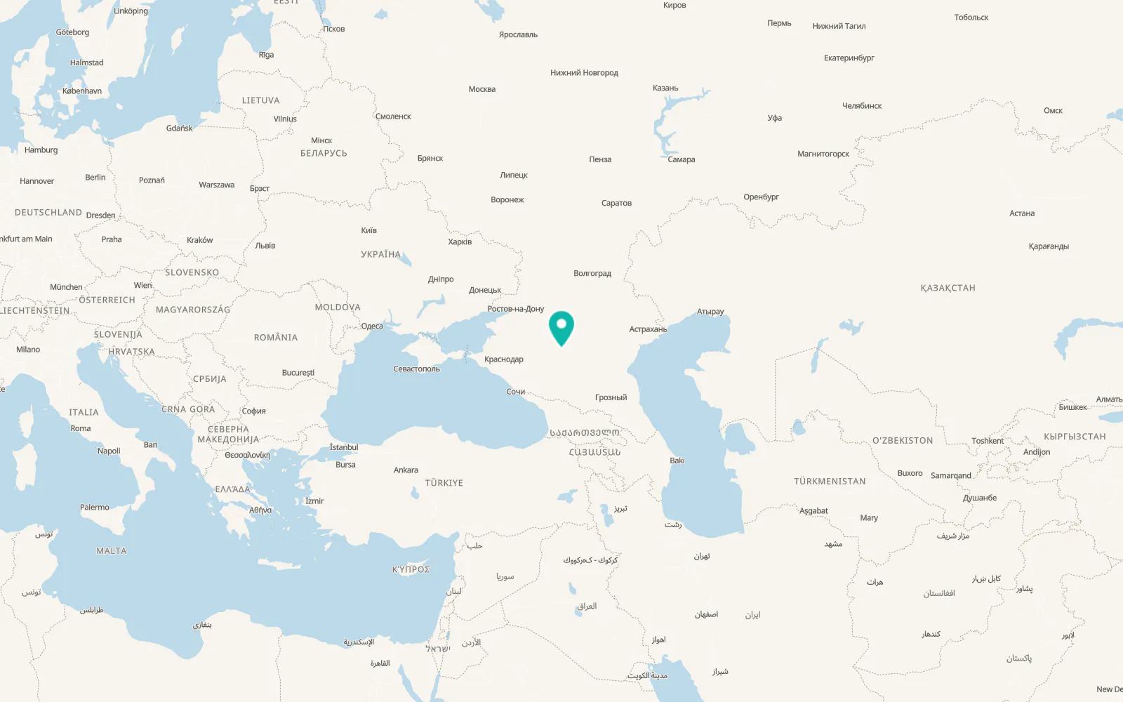 Map of Blagodatnoye