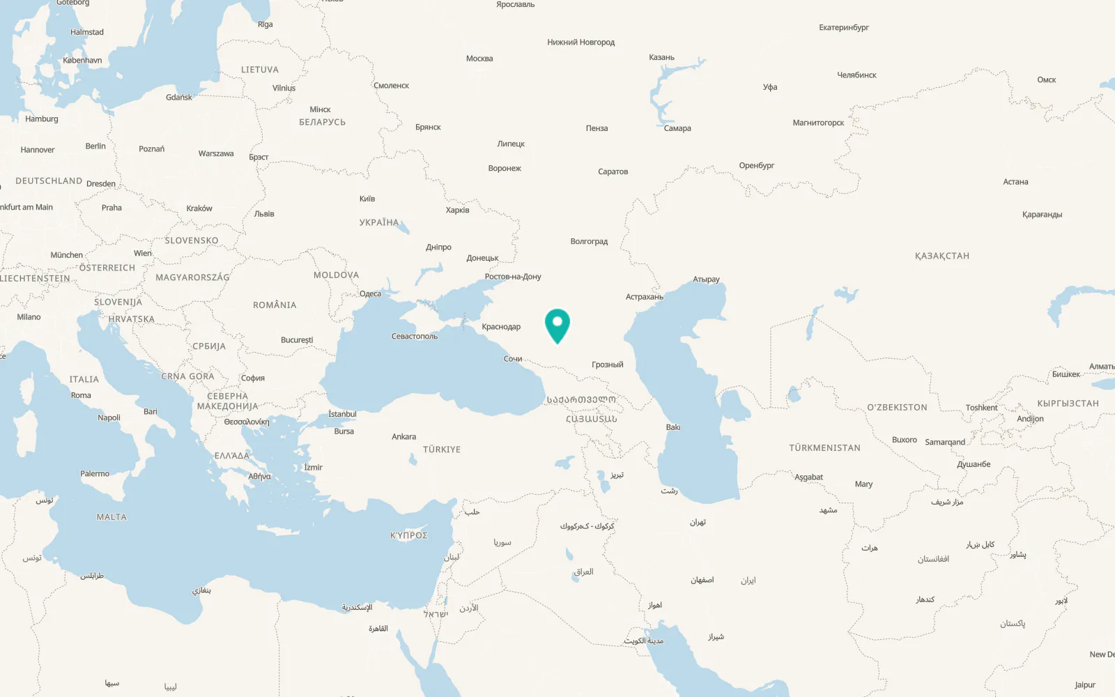 Map of Borgustanskaya
