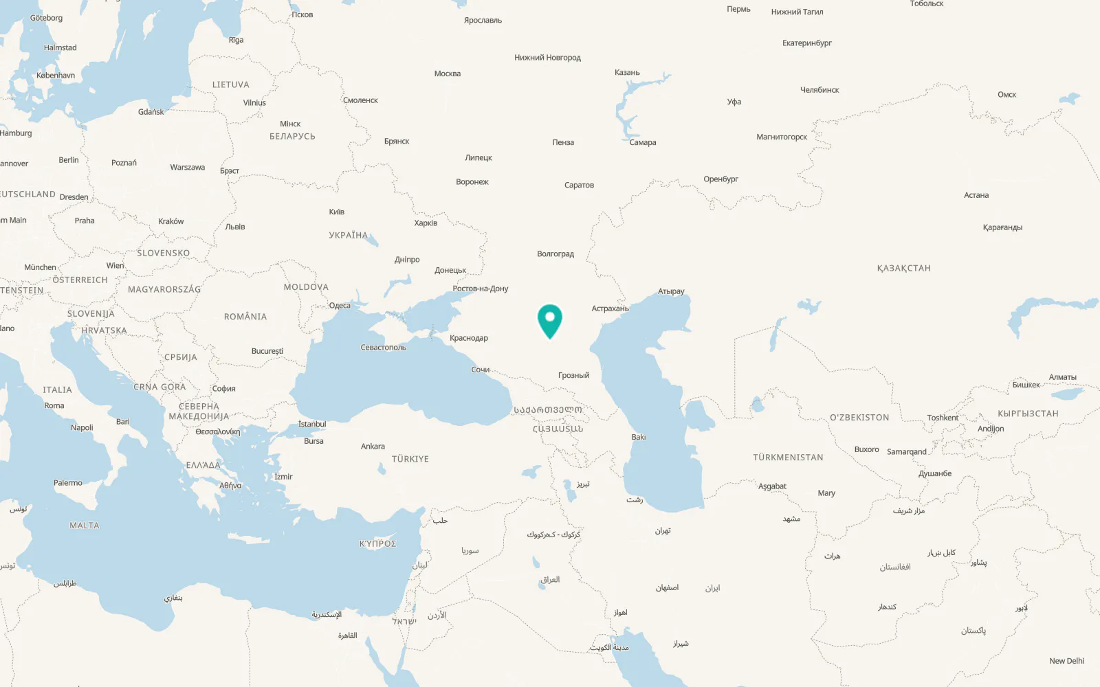 Map of Budyonnovsk