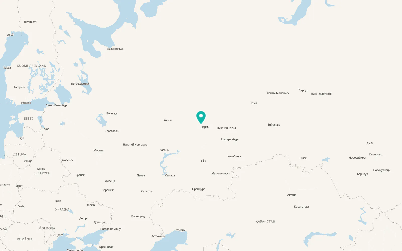 Map of Chaykovskaya