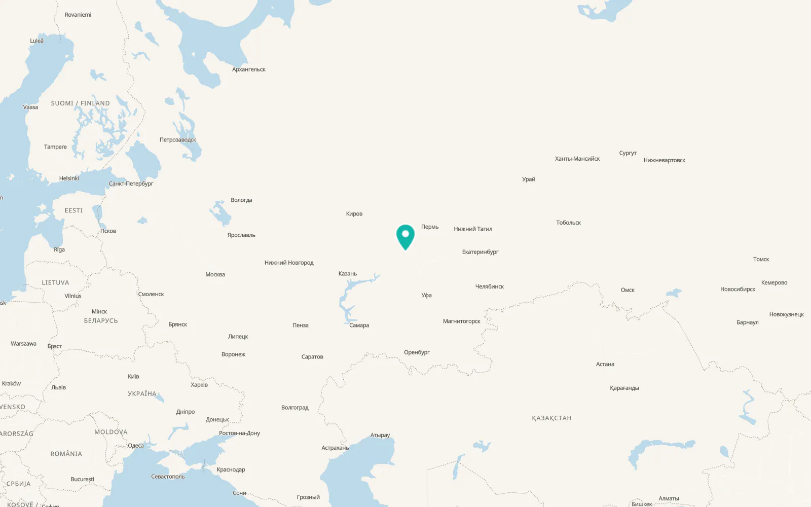 Map of Chaykovskiy