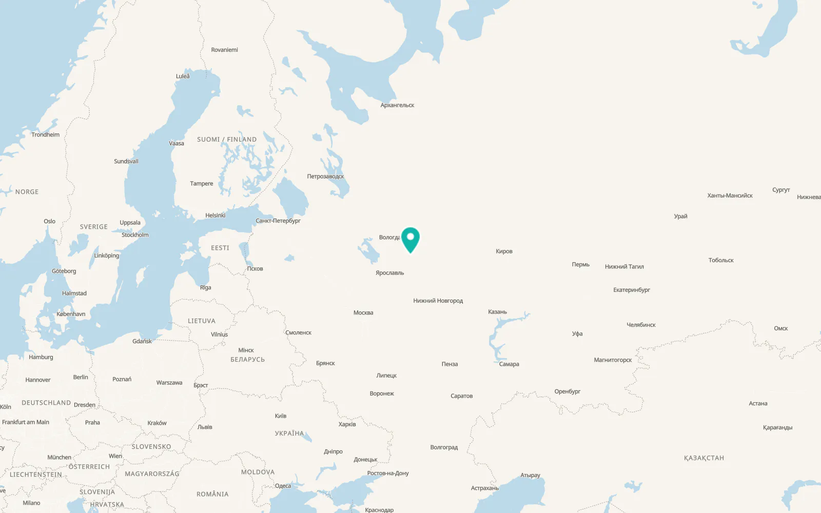 Map of Chistyye Bory