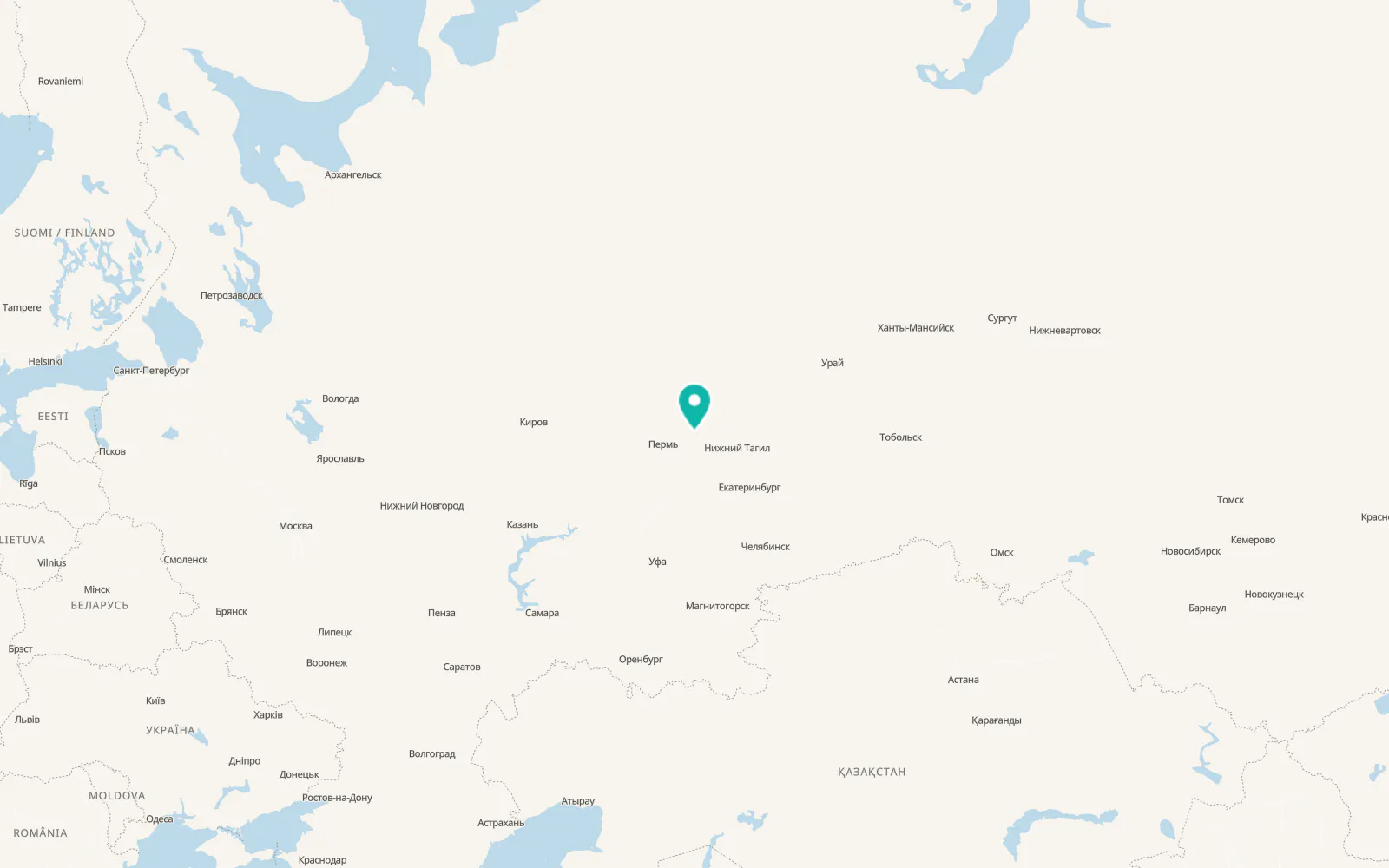 Map of Chusovoy