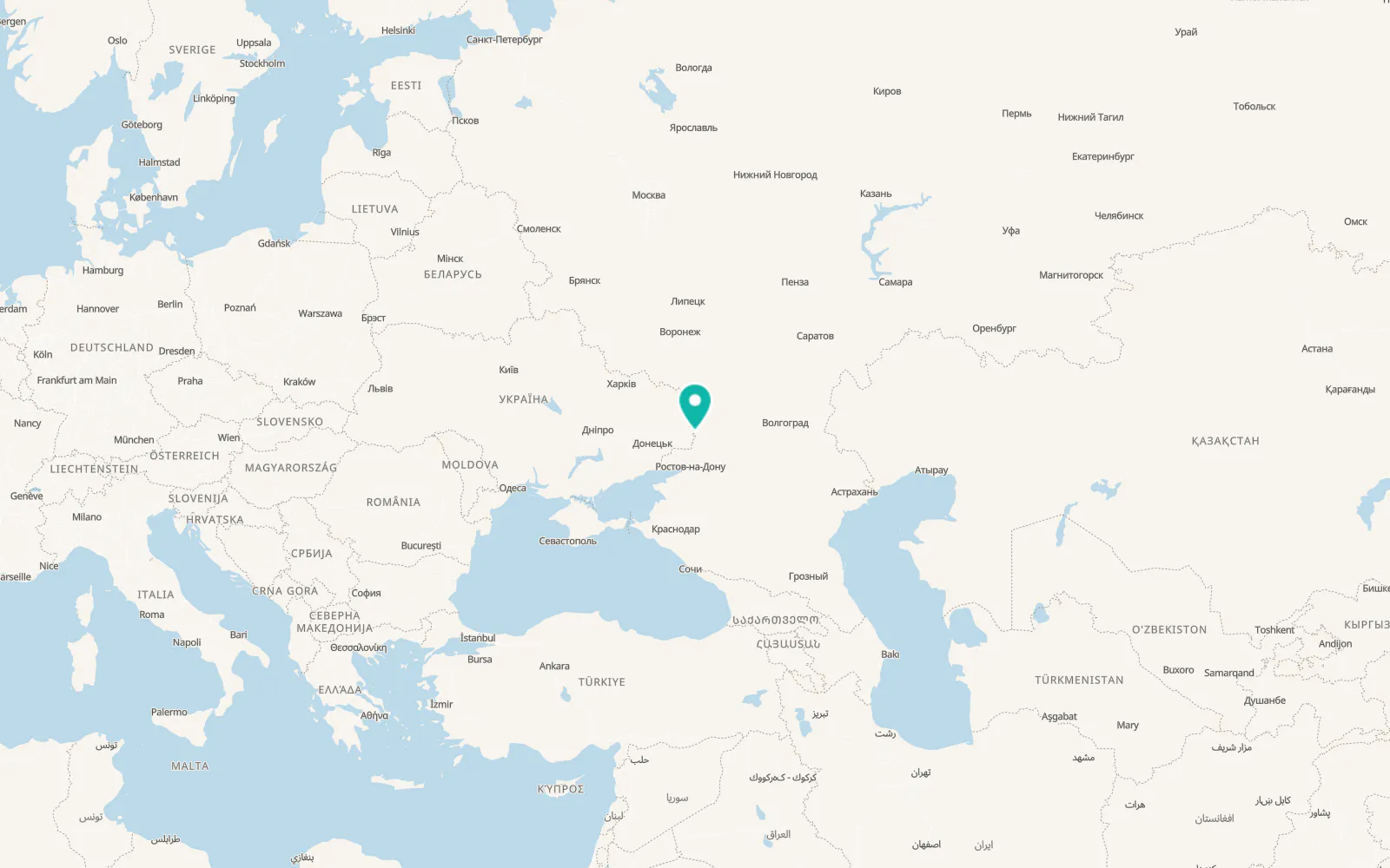 Map of Donetsk