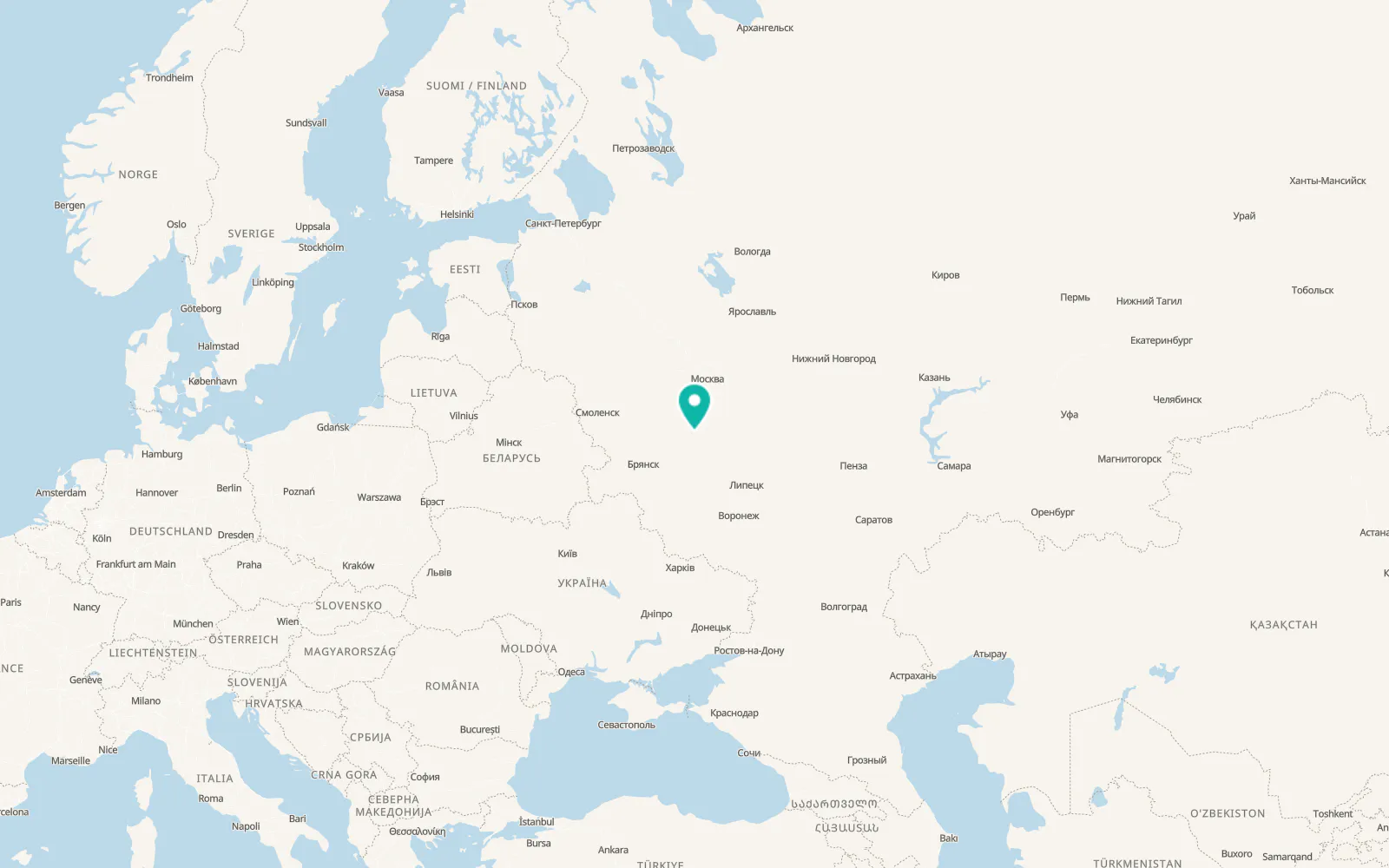 Map of Dubna