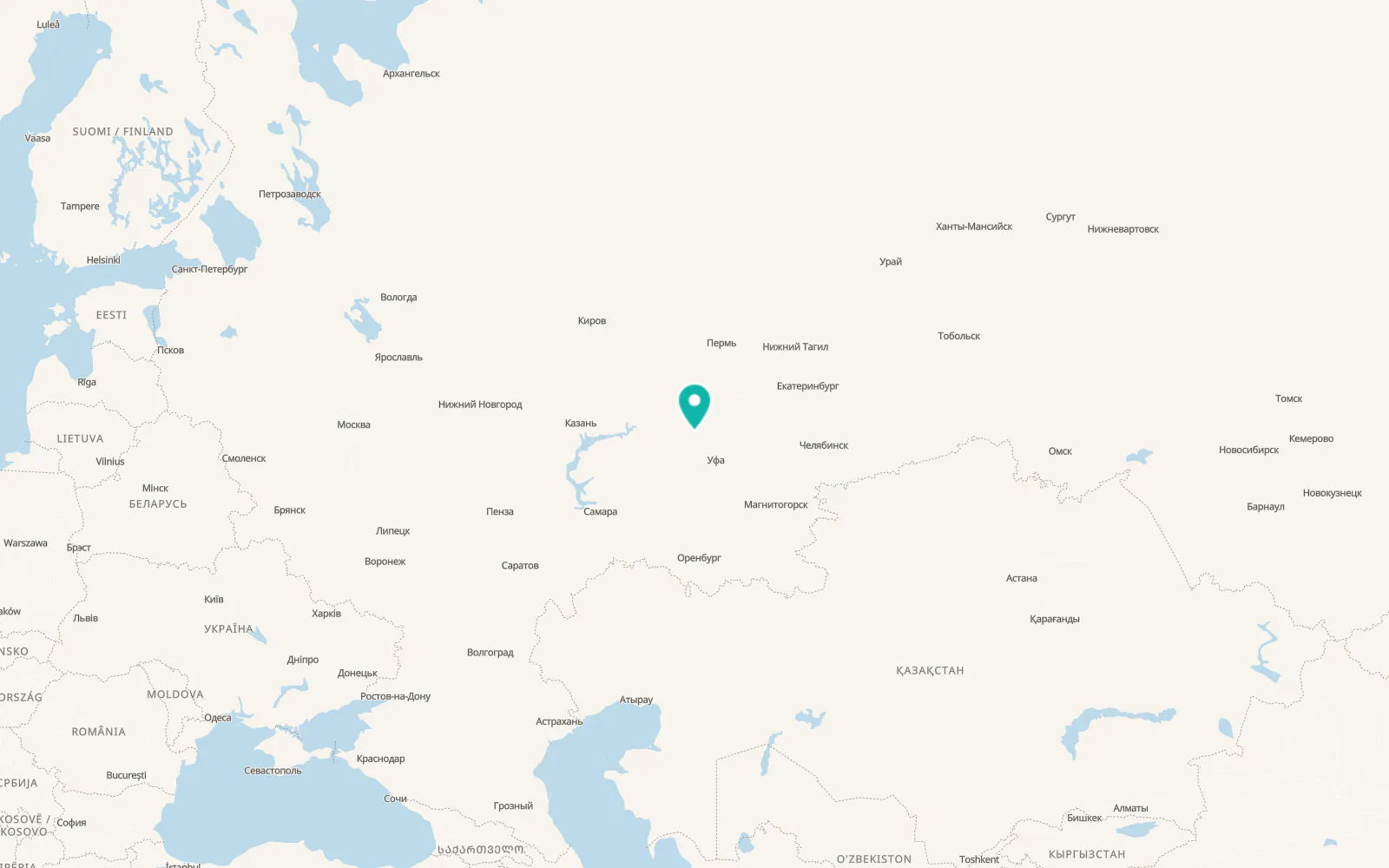 Map of Dyurtyuli