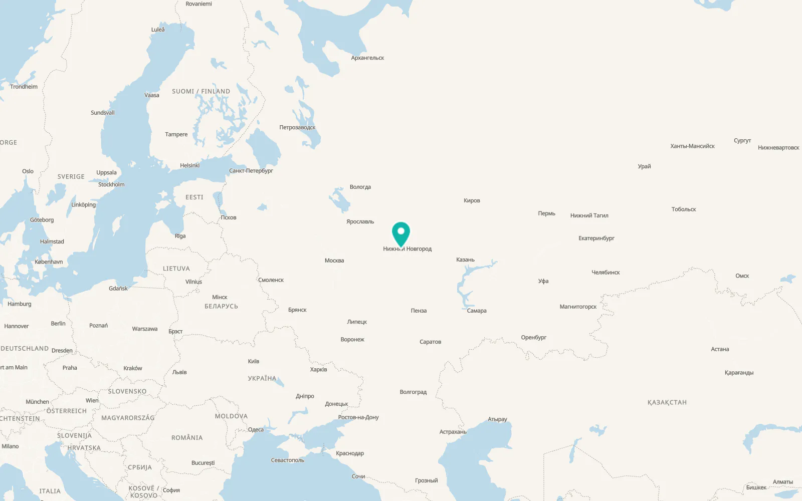 Map of Dzerzhinsk
