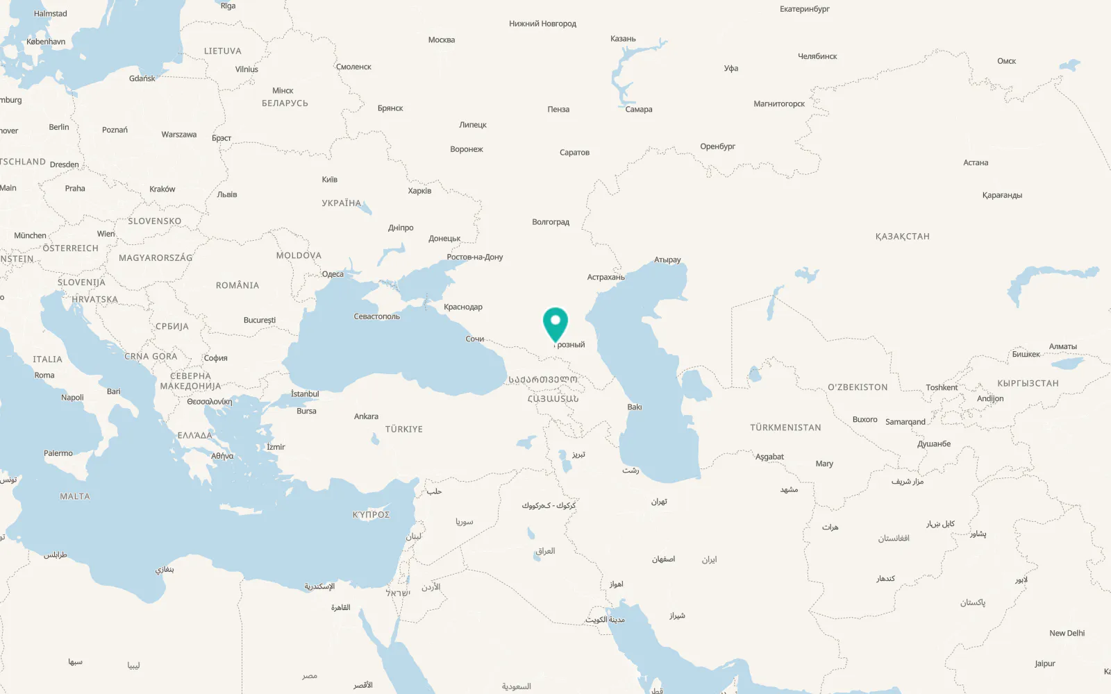 Map of Ekazhevo