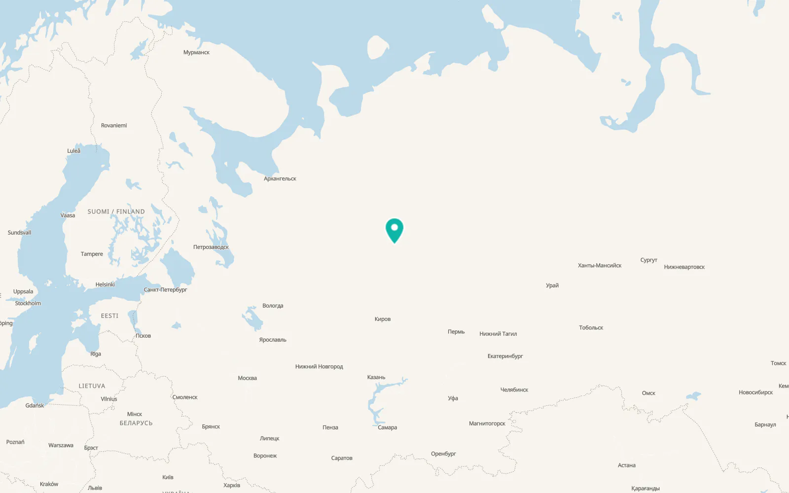 Map of Ezhva