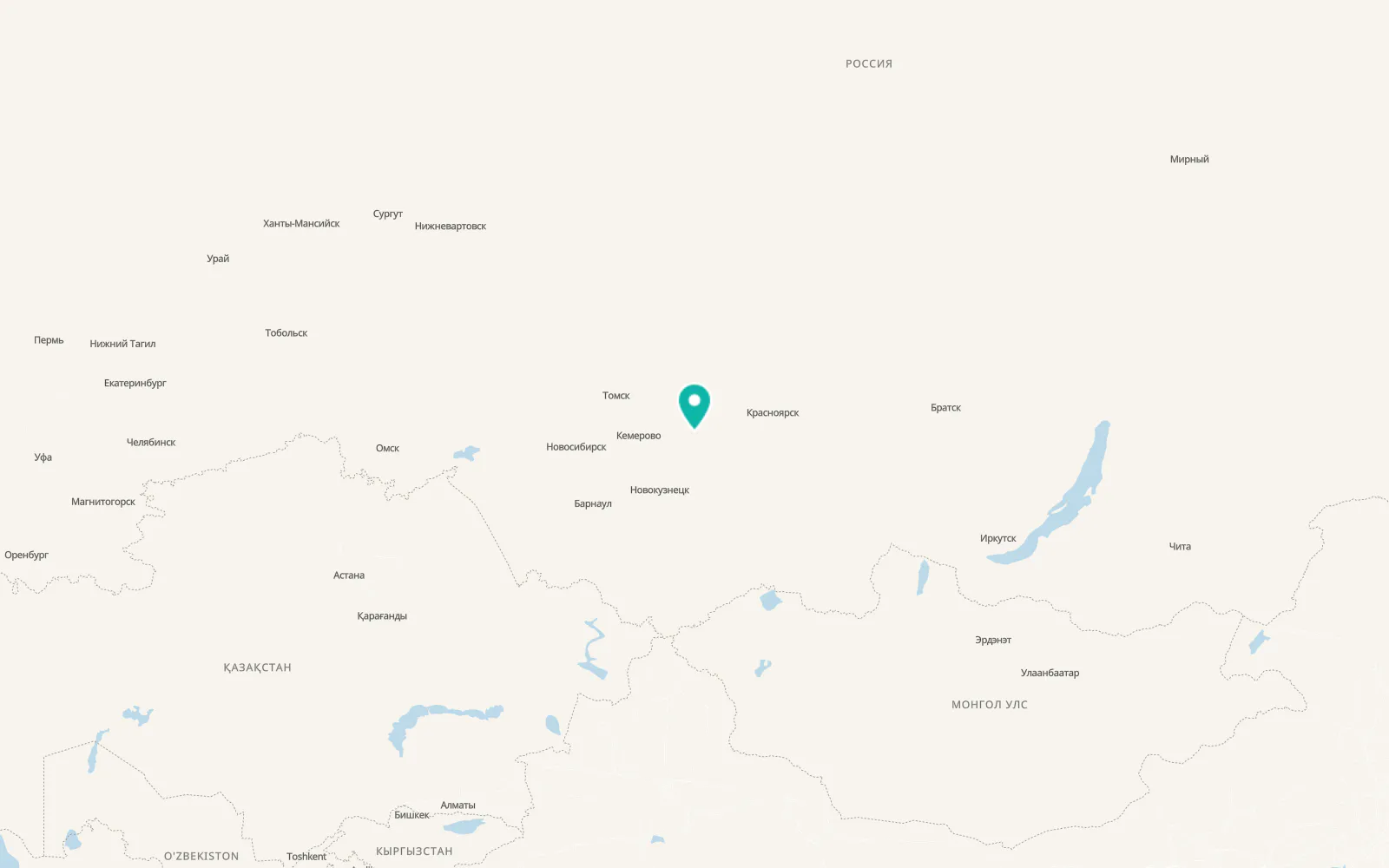 Map of Goryachegorsk