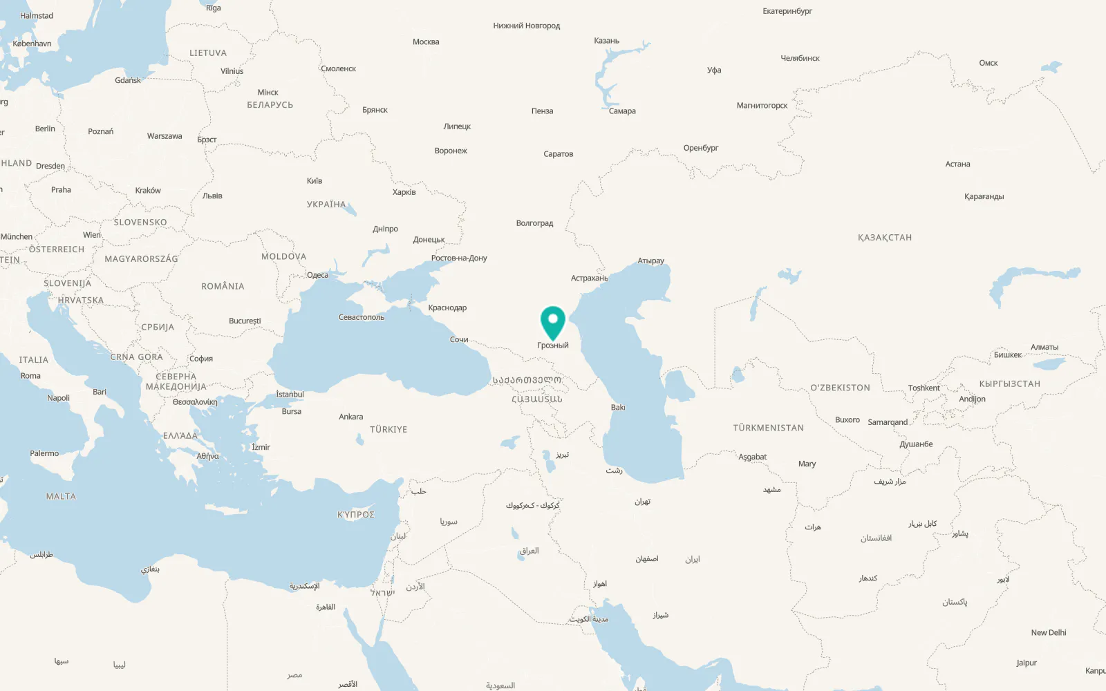 Map of Grozny