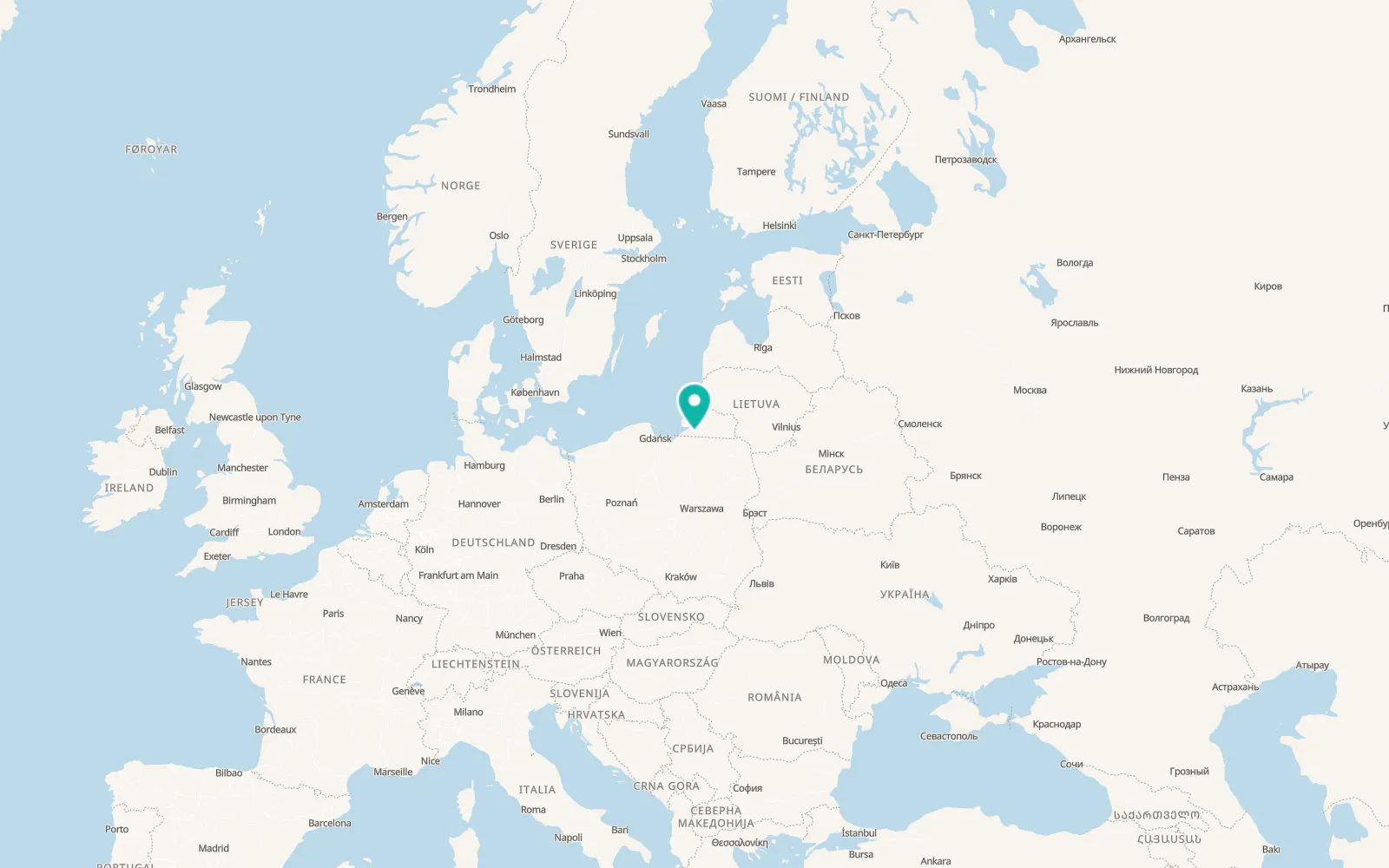 Map of Gvardeyskoye