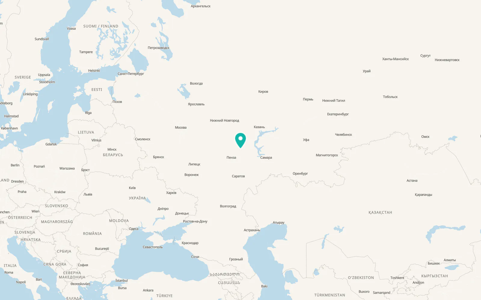 Map of Inza