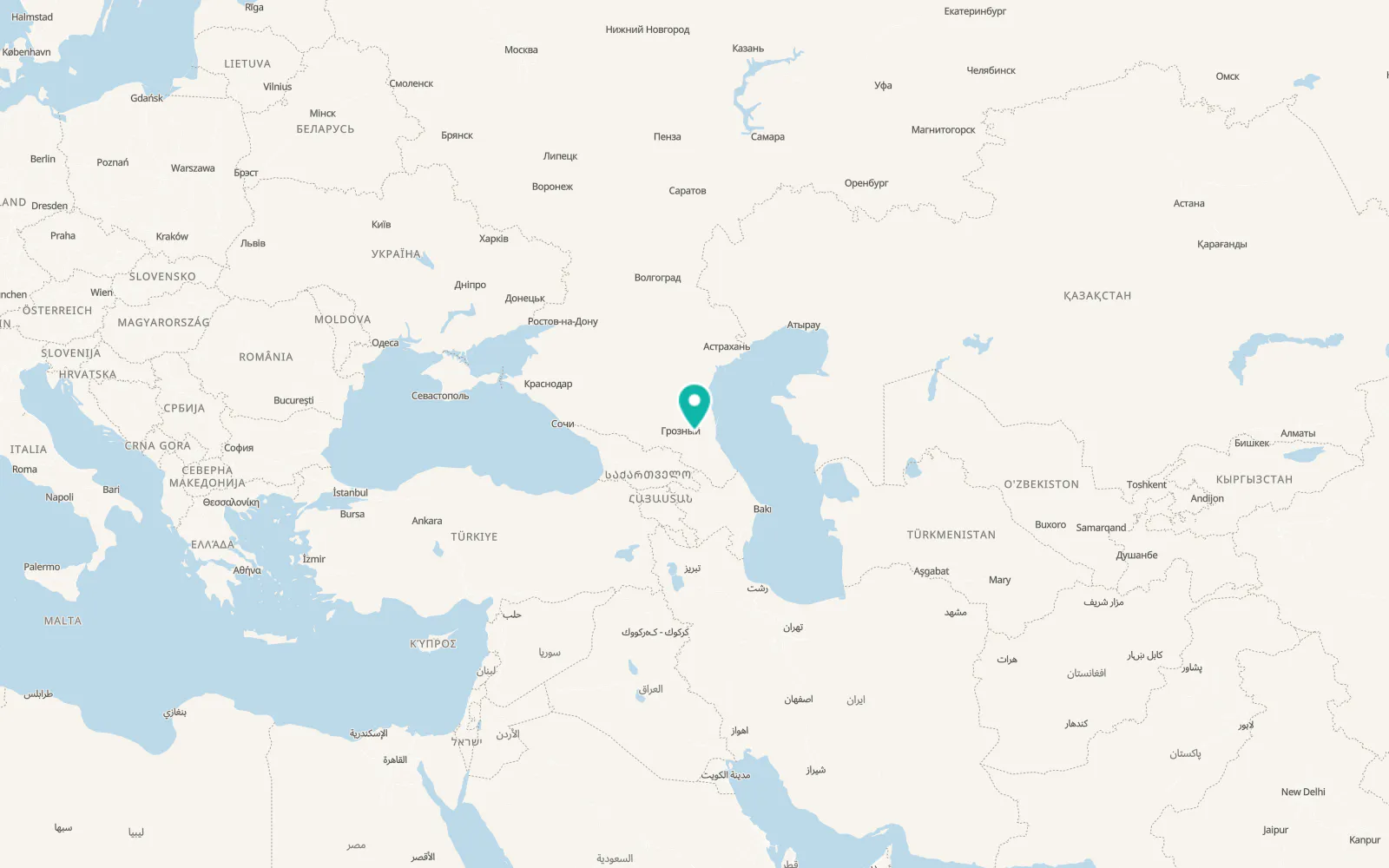 Map of Ishkhoy-Yurt