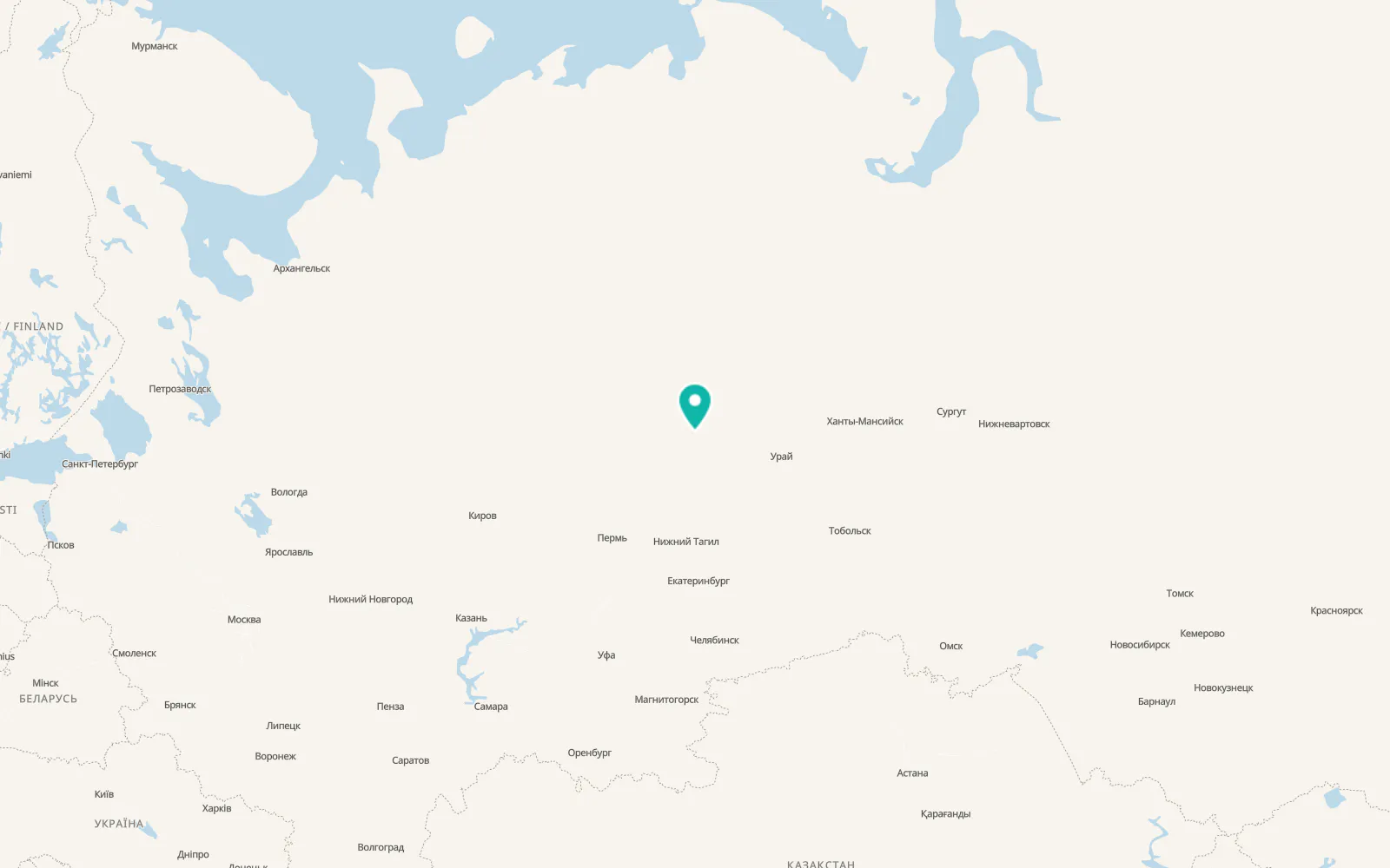 Map of Ivdel’